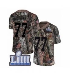 Youth Nike New England Patriots #77 Trent Brown Camo Untouchable Limited Super Bowl LIII Bound NFL Jersey