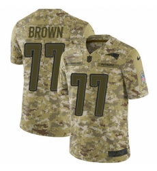 Youth Nike New England Patriots #77 Trent Brown Limited Camo 2018 Salute to Service NFL Jersey