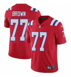 Youth Nike New England Patriots #77 Trent Brown Red Alternate Vapor Untouchable Limited Player NFL Jersey