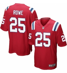 Men's Nike New England Patriots #25 Eric Rowe Game Red Alternate NFL Jersey