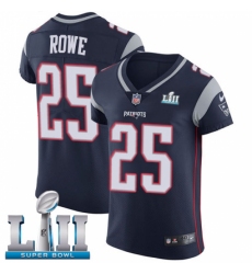 Men's Nike New England Patriots #25 Eric Rowe Navy Blue Team Color Vapor Untouchable Elite Player Super Bowl LII NFL Jersey