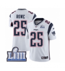 Men's Nike New England Patriots #25 Eric Rowe White Vapor Untouchable Limited Player Super Bowl LIII Bound NFL Jersey