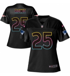 Women's Nike New England Patriots #25 Eric Rowe Game Black Fashion NFL Jersey