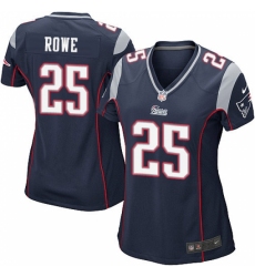 Women's Nike New England Patriots #25 Eric Rowe Game Navy Blue Team Color NFL Jersey