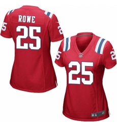 Women's Nike New England Patriots #25 Eric Rowe Game Red Alternate NFL Jersey