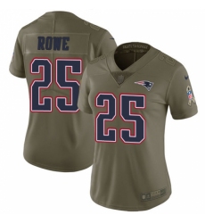 Women's Nike New England Patriots #25 Eric Rowe Limited Olive 2017 Salute to Service NFL Jersey