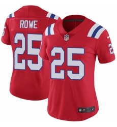 Women's Nike New England Patriots #25 Eric Rowe Red Alternate Vapor Untouchable Limited Player NFL Jersey