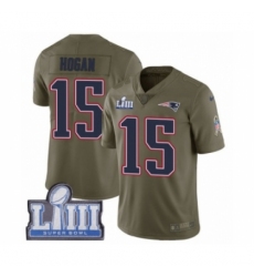 Men's Nike New England Patriots #15 Chris Hogan Limited Olive 2017 Salute to Service Super Bowl LIII Bound NFL Jersey