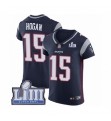 Men's Nike New England Patriots #15 Chris Hogan Navy Blue Team Color Vapor Untouchable Elite Player Super Bowl LIII Bound NFL Jersey