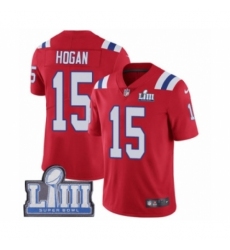 Men's Nike New England Patriots #15 Chris Hogan Red Alternate Vapor Untouchable Limited Player Super Bowl LIII Bound NFL Jersey