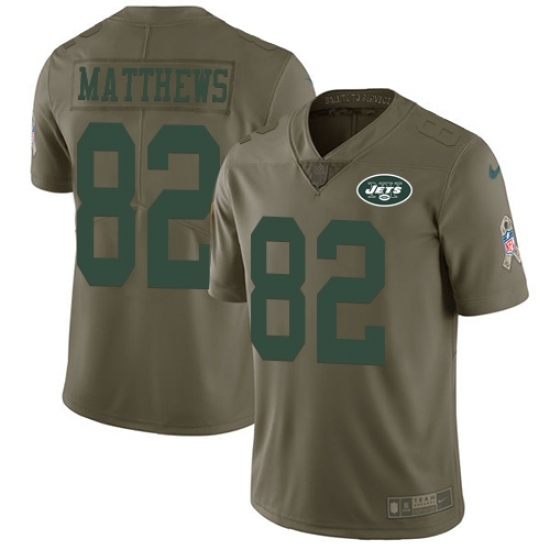 Men's Nike New York Jets #82 Rishard Matthews Limited Olive 2017 Salute to Service NFL Jersey Men's Nike New York Jets #82 Rishard Matthews Limited Olive 2017 Salute to Service NFL Jersey
