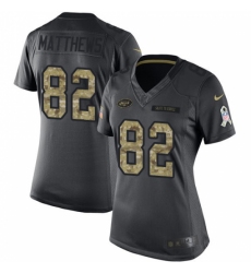 Women's Nike New York Jets #82 Rishard Matthews Limited Black 2016 Salute to Service NFL Jersey