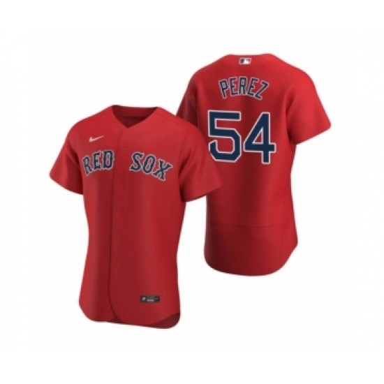 Men's Boston Red Sox #54 Martin Perez Nike Red Authentic 2020 Alternate Jersey Men's Boston Red Sox #54 Martin Perez Nike Red Authentic 2020 Alternate Jersey