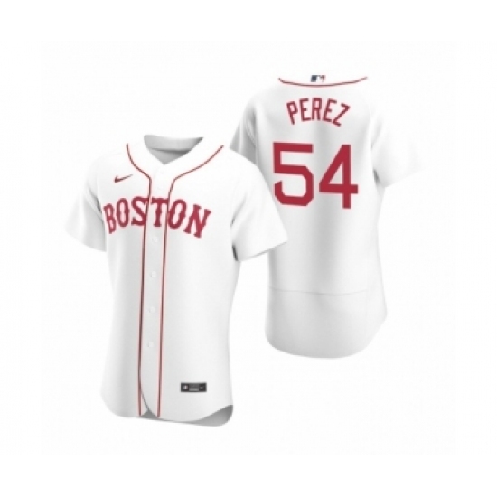 Men's Boston Red Sox #54 Martin Perez Nike White Authentic 2020 Alternate Jersey Men's Boston Red Sox #54 Martin Perez Nike White Authentic 2020 Alternate Jersey