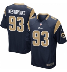 Men's Nike Los Angeles Rams #93 Ethan Westbrooks Game Navy Blue Team Color NFL Jersey