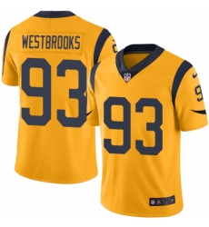 Men's Nike Los Angeles Rams #93 Ethan Westbrooks Limited Gold Rush Vapor Untouchable NFL Jersey