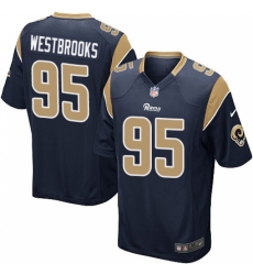 Men's Nike Los Angeles Rams #95 Ethan Westbrooks Game Navy Blue Team Color NFL Jersey