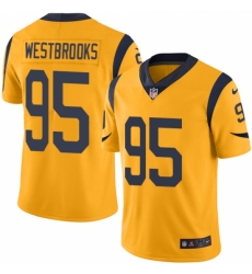 Men's Nike Los Angeles Rams #95 Ethan Westbrooks Limited Gold Rush Vapor Untouchable NFL Jerseyy