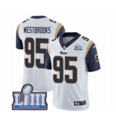 Men's Nike Los Angeles Rams #95 Ethan Westbrooks White Vapor Untouchable Limited Player Super Bowl LIII Bound NFL Jersey