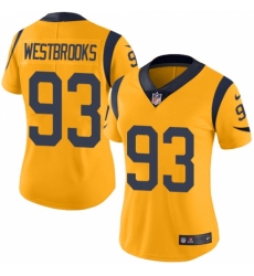 Women's Nike Los Angeles Rams #93 Ethan Westbrooks Limited Gold Rush Vapor Untouchable NFL Jersey