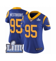 Women's Nike Los Angeles Rams #95 Ethan Westbrooks Royal Blue Alternate Vapor Untouchable Limited Player Super Bowl LIII Bound NFL Jersey