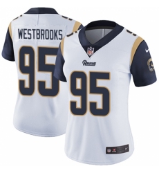 Women's Nike Los Angeles Rams #95 Ethan Westbrooks White Vapor Untouchable Limited Player NFL Jersey