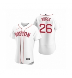 Men's Boston Red Sox #26 Wade Boggs Nike White Authentic 2020 Alternate Jersey
