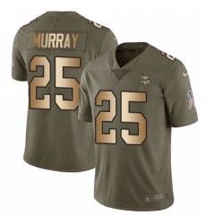 Youth Nike Minnesota Vikings #25 Latavius Murray Limited Olive/Gold 2017 Salute to Service NFL Jersey