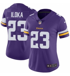 Women's Nike Minnesota Vikings #23 George Iloka Purple Team Color Vapor Untouchable Limited Player NFL Jersey