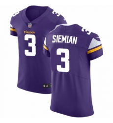 Men's Nike Minnesota Vikings #3 Trevor Siemian Purple Team Color Vapor Untouchable Elite Player NFL Jersey
