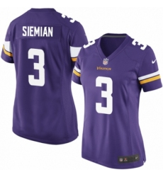 Women's Nike Minnesota Vikings #3 Trevor Siemian Game Purple Team Color NFL Jersey