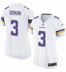 Women's Nike Minnesota Vikings #3 Trevor Siemian Game White NFL Jersey