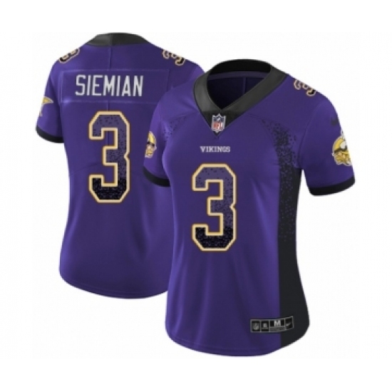 Women's Nike Minnesota Vikings #3 Trevor Siemian Limited Purple Rush Drift Fashion NFL Jersey Women's Nike Minnesota Vikings #3 Trevor Siemian Limited Purple Rush Drift Fashion NFL Jersey