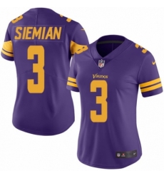 Women's Nike Minnesota Vikings #3 Trevor Siemian Limited Purple Rush Vapor Untouchable NFL Jersey