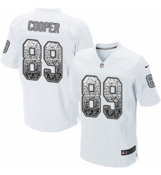 Men's Nike Oakland Raiders #89 Amari Cooper Elite White Road Drift Fashion NFL Jersey