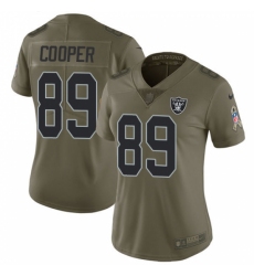 Women's Nike Oakland Raiders #89 Amari Cooper Limited Olive 2017 Salute to Service NFL Jersey