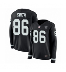 Women's Nike Oakland Raiders #86 Lee Smith Limited Black Therma Long Sleeve NFL Jersey