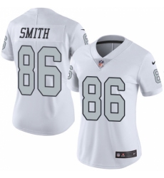 Women's Nike Oakland Raiders #86 Lee Smith Limited White Rush Vapor Untouchable NFL Jersey