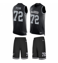 Men's Nike Oakland Raiders #72 Donald Penn Limited Black Tank Top Suit NFL Jersey