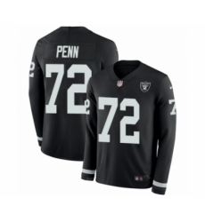 Men's Nike Oakland Raiders #72 Donald Penn Limited Black Therma Long Sleeve NFL Jersey