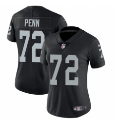Women's Nike Oakland Raiders #72 Donald Penn Black Team Color Vapor Untouchable Limited Player NFL Jersey