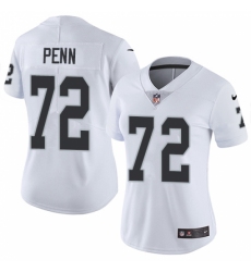 Women's Nike Oakland Raiders #72 Donald Penn White Vapor Untouchable Limited Player NFL Jersey