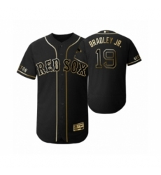 Men 2019 Golden Edition Boston Red Sox Black #19 Jackie Bradley Jr. Flex Base Jersey