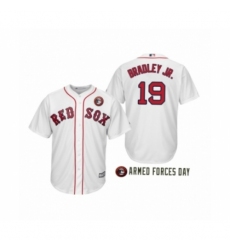 Men's  Boston Red Sox 2019 Armed Forces Day #19 Jackie Bradley Jr White Jersey