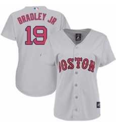 Women's Majestic Boston Red Sox #19 Jackie Bradley Jr Replica Grey Road MLB Jersey