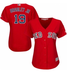 Women's Majestic Boston Red Sox #19 Jackie Bradley Jr Replica Red Alternate Home MLB Jersey