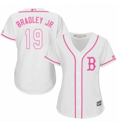 Women's Majestic Boston Red Sox #19 Jackie Bradley Jr Replica White Fashion MLB Jersey