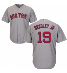 Youth Majestic Boston Red Sox #19 Jackie Bradley Jr Authentic Grey Road Cool Base MLB Jersey