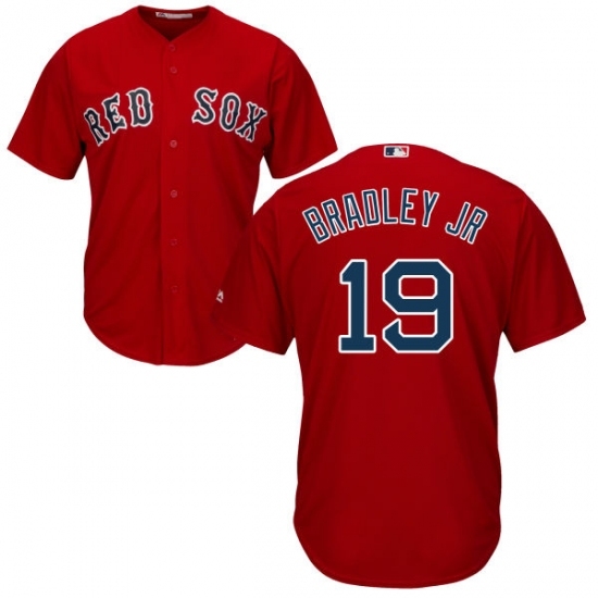 Youth Majestic Boston Red Sox #19 Jackie Bradley Jr Replica Red Alternate Home Cool Base MLB Jersey