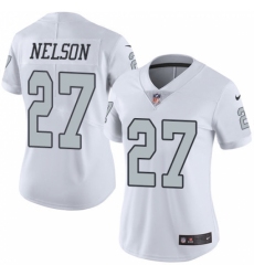 Women's Nike Oakland Raiders #27 Reggie Nelson Limited White Rush Vapor Untouchable NFL Jersey